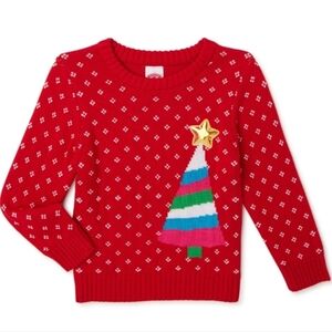 ♥️5 For $25 NEW Holiday ribbed crewneck knit Cozy girls sweater size 12 Months